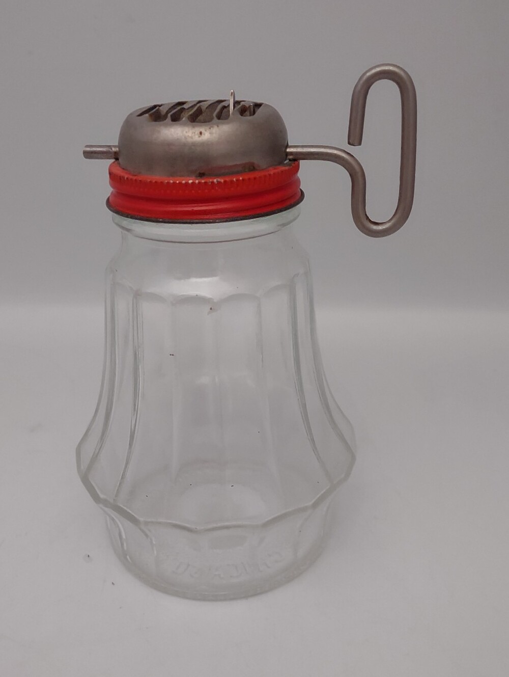 Vintage Federal Tool Corp Chicago Nut Cheese Chopper Grinder Glass Jar Turn Key